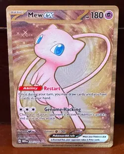 Mew ex 205/165 Pokemon 151 Secret Rare Metal Card - Image 1