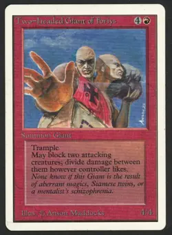 ***Unlimited Two-Headed Giant of Foriys*** MTG Unlimited Magic Kid Icarus - Image 1