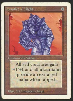 ***Unlimited Gauntlet of Might (Light Corner Bend & Indent) MTG Magic Kid Icarus - Image 1