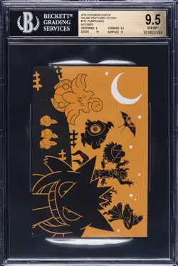 2019 POKEMON CENTER ONLINE POSTCARD LOTTERY OCTOBER #710 PUMPKABOO BGS 9.5 - Image 1
