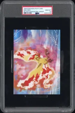 1999 POKEMON SILVER VERSION PRE-ORDER POSTCARD MOLTRES PSA 10 - Image 1