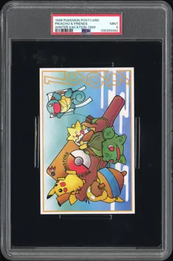 1998 POKEMON PIKACHU'S WINTER VACATION VHS POSTCARDS PIKACHU & FRIENDS PSA 9 - Image 1