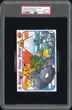 1998 POKEMON PIKACHU'S WINTER VACATION VHS POSTCARDS PIKACHU & FRIENDS PSA 10 - Image 1