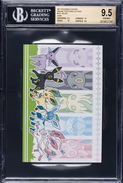2017 POKEMON CENTER ONLINE POSTCARD LOTTERY JUNE #133 EEVEE BGS 9.5 - Image 1