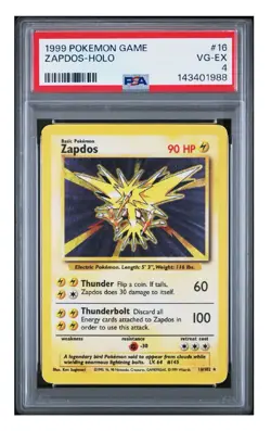 PSA 4 VG-EX 1999 POKEMON GAME ZAPDOS-HOLO 16 - Image 1