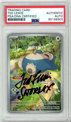 PSA Signed Ted Lewis Pokemon Snorlax Promo SVP 051 Scarlet & Violet 151 - Image 1
