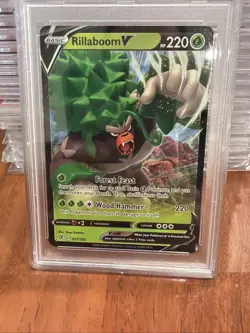 2020 POKEMON SWORD & SHIELD REBEL CLASH #17 RILLABOOM V PSA 9 - Image 3