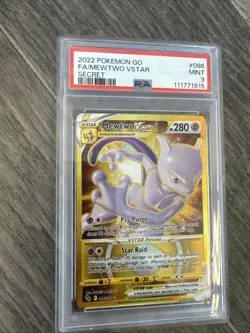 Pokemon TCG Mewtwo VSTAR Pokemon GO 086/078 Holo Secret Rare - PSA 9 *MINT* - Image 2