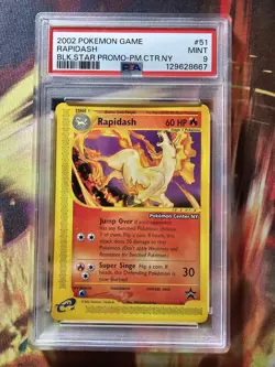 1x -PSA 10 2002 Pokemon League Rapidash Black Star Promo Pokemon Center New York - Image 3