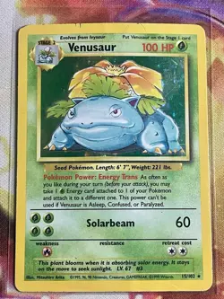 Pokemon TCG Base Set Venusaur Holo Unlimited 15/102 - Image 1