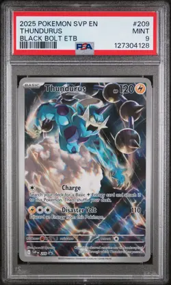PSA 9 Mint Thundurus SVP209 Black Star Promo - Pokemon SV10.5 BLK - Image 1