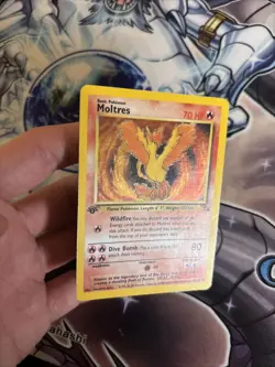 Pokemon Fossil Moltres 1st Edition Holo 12/62 MP (VP) - Image 3