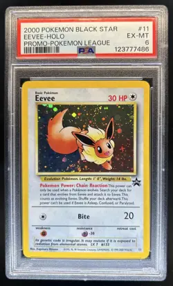 2000 Pokemon Wizards Black Star Promos Eevee #11 PSA 6 - Image 1