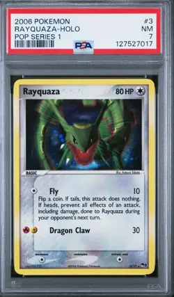 2006 Pokemon Pop Series 1 Rayquaza #3 Holo Rare Pokemon NM PSA 7 Vintage TCG - Image 1