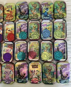 Pokemon 20 EMPTY Prismatic Evolution Eevee Eeveelutions TCG Mini Tin Bundle Lot - Image 4