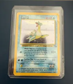 Pokemon TCG Lapras 10/62 Fossil Unlimited Holo Rare Vintage 1999 WOTC NM - Image 1