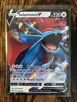 Salamence V 143/189 Pokemon TCG Darkness Ablaze Full Art Ultra Rare Near Mint - Image 1