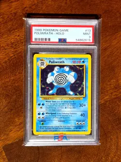 Pokemon Poliwrath Base Set Unlimited Holo Rare #13 PSA 9 Mint - Image 1