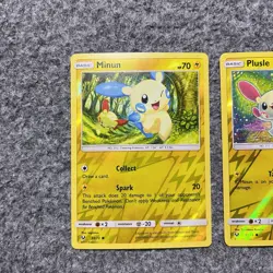 Pokemon Minun Plusle Lot Reverse Holo Shining Legends 33/74 34/74 Card TCG - Image 2