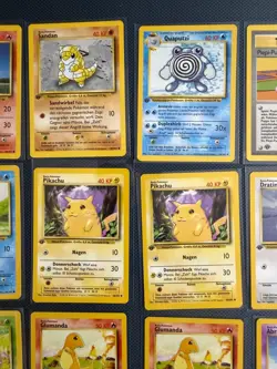 1st Edition German Base Set Pokemon Card Lot Pikachu 5/102, Ivysaur 30 LP/MP - Image 3