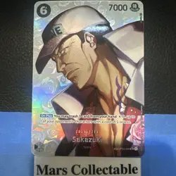 One Piece Card Game Sakazuki SP OP02-099 SR Alternate Art Kingdoms of Intrigue - Image 1