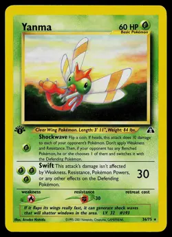 Pokemon Card - Yanma Neo Discovery 36/75 Rare 1st Edition - Image 1