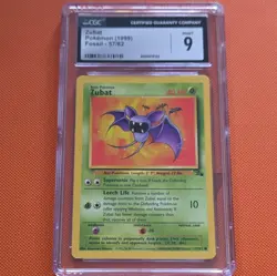 Pokemon Card Zubat 57/62 1st Edition Fossil 1999 CGC 9 MINT - Image 1