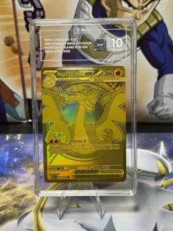 Mega Charizard X ex Gold Phantasmal Flames 130/94 Mega Hyper Rare Card TAG 10 - Image 1
