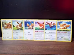 Pokemon TCG Assorted Eevee Character Collection 6 Unique Cards - Image 1