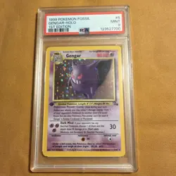 Pokemon Gengar Holo Rare 1st Edition 5/62 Fossil 1999 PSA 9 Mint Graded Card - Image 1