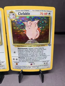 Pokemon TCG Clefable & Clefairy 2 Card Holo Rare Lot Jungle & Base Set 1999 WOTC - Image 3
