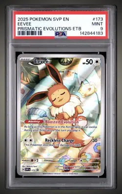 Eevee #173 PSA 9 Mint Holo Prismatic Evolutions ETB Promo Pokemon Card - Image 1