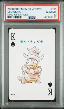 2000 POKEMON SILVER VERSION PLAYING CARDS KING OF SPADES #199 SLOWKING PSA 10 - Image 1