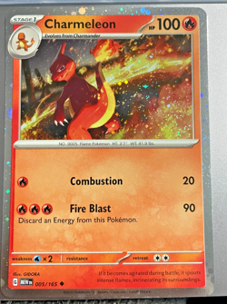 Pokemon card PAIR - Charmeleon #5 AND Charmander #4 - Scarlet & Violet 151 - Image 2