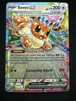 Eevee ex 075/131 Prismatic Evolutions Holo NM/M PSA Contender Pokemon Card - Image 1