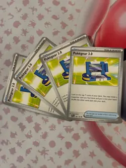 4x Pokegear 3.0 186/198 Scarlet & Violet Base Playset Pokemon Trainer Card - Image 1