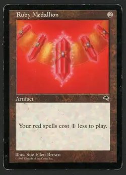 ***Ruby Medallion (Indent & Creasing)*** MTG Tempest Magic Kid Icarus - Image 1