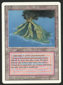 ***Volcanic Island (Light Indents)*** MTG Revised Magic Kid Icarus - Image 1