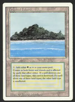 ***Tropical Island (Indents & Corner Bend)*** MTG Revised Magic Kid Icarus - Image 1