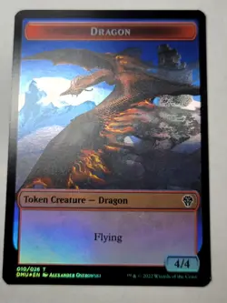 Dragon/Soldier Token -Double-Sided Foil- Dominaria United DMU 4/10 mtg LP - Image 1