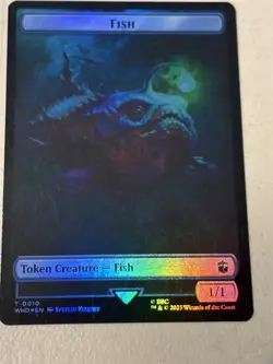 mtg foil token Fish // Alien Insect, 0010/0019, Doctor Who, unplayed - Image 1