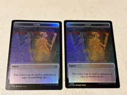 2 x mtg foil token Dinosaur // Copy, 0009/0001 Lost Caverns of Ixalan, unplayed - Image 1