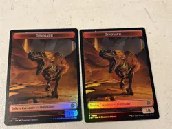 2 x mtg foil token Dinosaur // Copy, 0009/0001 Lost Caverns of Ixalan, unplayed - Image 2