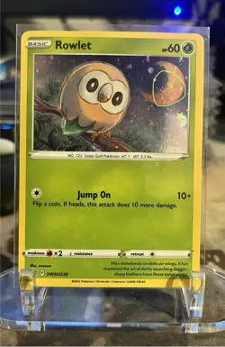 Pokemon Rowlet SWSH220 Cosmos Holo Black Star Promos W SWIRL! - Image 1