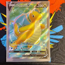 Pokemon Dragonite V 076/078 Pokemon GO Full Art Ultra Rare Holo Basic HP 230 - Image 1