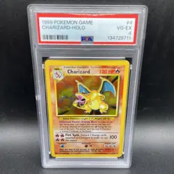 1999 Pokemon Base Set Unlimited Charizard Holo #4 PSA 4 VG-EX - Image 1