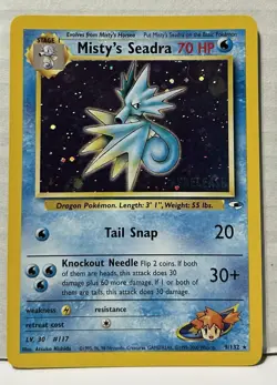 2000 Pokemon TGC Gym Heroes Stamped Prerelease Mistys Seadra #9/132 Mint. - Image 1