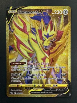 Pokemon: Zamazenta V Secret Rare Full Art Holo Sword & Shield 212/202 - Image 1