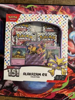 Pokemon TCG Scarlet and Violet - 151 Alakazam ex Collection Box - 4 Packs 820650855269 - Image 1