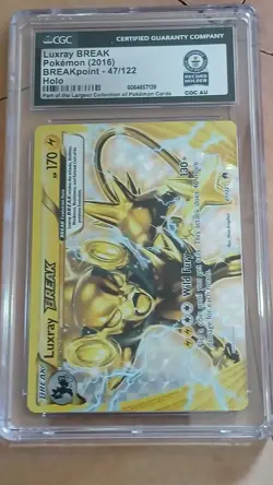 1 of 1 World Record Pokemon TCG Luxray BREAK 47/122 BREAKpoint CGC Holo 2016 - Image 1